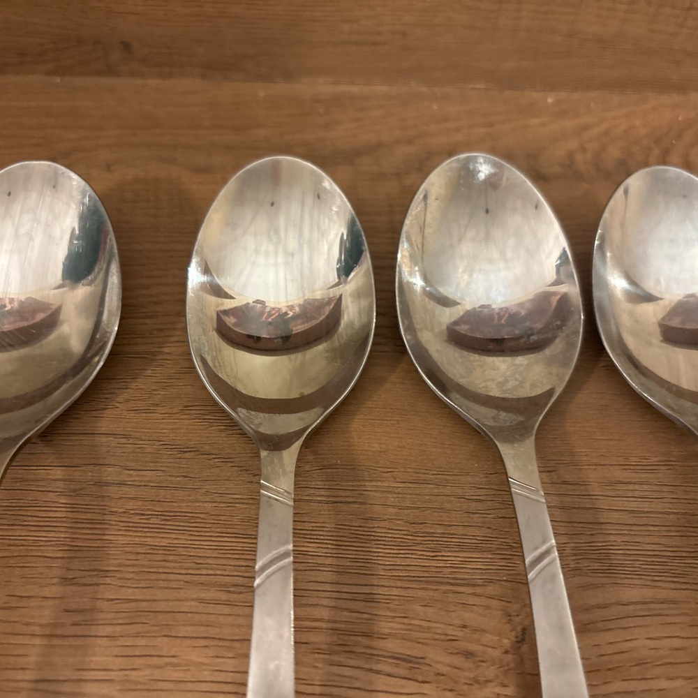 Cambridge FELICITY Frosted & Glossy (7) Soup Tablespoons And (1) Teaspoon - Picture 5 of 8